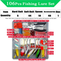 Fishing Lure Kit Set for Bass Pike Crank Tackle with Box