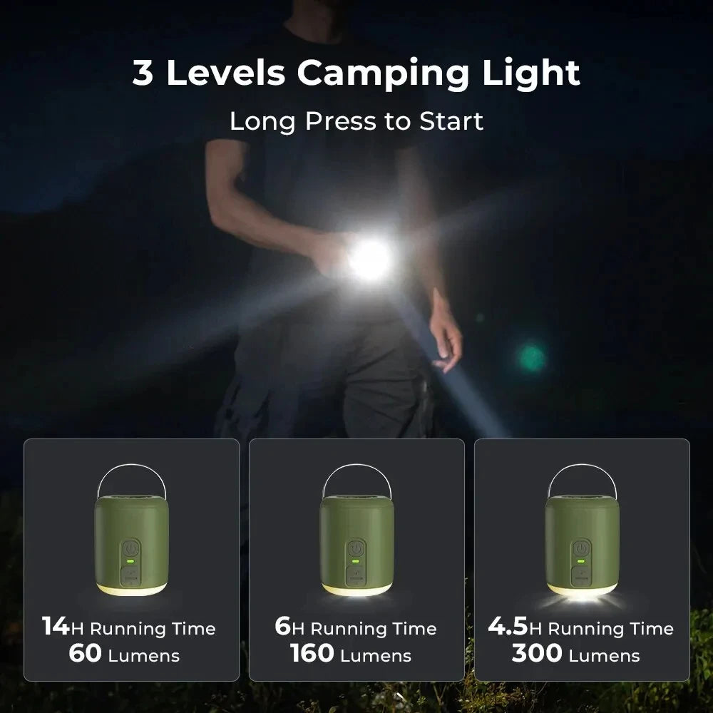 WESTTUNE Tiny Air Pump with Camping Lantern – 4.5kPa Inflator