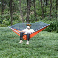 Portable Heavy Duty Nylon Camping Hammock with Mosquito Net – Single/Double Outdoor Travel Hammock