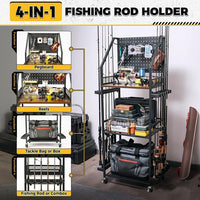 Fishing Rod Bracket, Fishing Equipment Holder , Fishing Cart Fishing Rod Tackle Box Reel Storage Rack