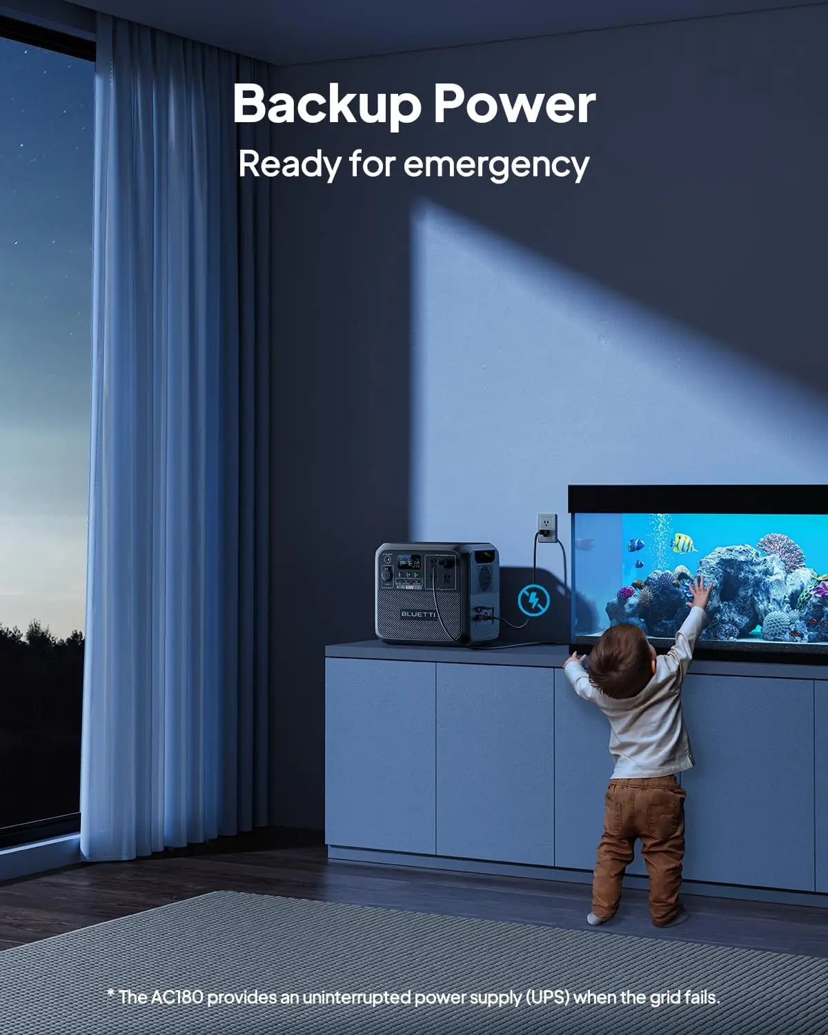 BLUETTI AC180 (1152Wh) Portable Power Station – 1800W Fast-Charging Solar Generator for Backup & Camping