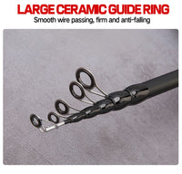 Ultra Lightweight Telescopic Baitcasting Fishing Rod – Carbon Fiber Spinning & Casting Rod with Wooden Handle