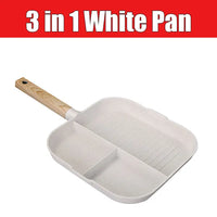3 in 1 Frying Pan Aluminum Alloy Partitioned Non Stick 3 Section Divided Breakfast Pan Grill Pan Multifunction Kitchen Egg Pan