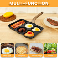 5in1 Frying Pan Multifunctional Egg Frying Pan 5Compartment Easy Cleaning Nonstick Cooking Pots for Cooking Kitchens Accessories