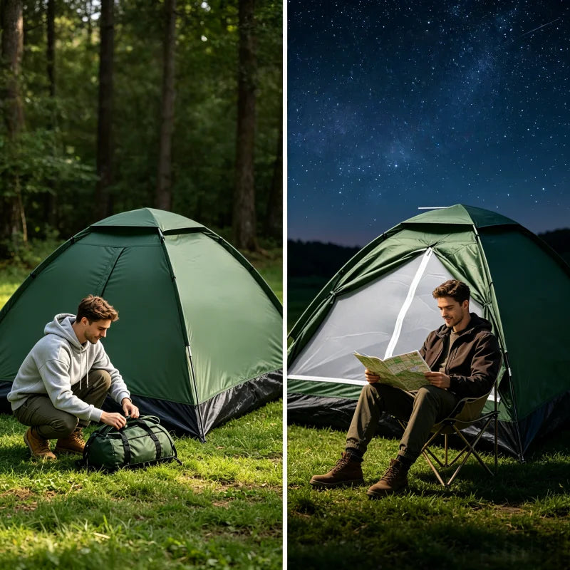 2 Person Ultralight Camping Tent – Dual Layer Waterproof Outdoor Hiking Tent with Sun Protection