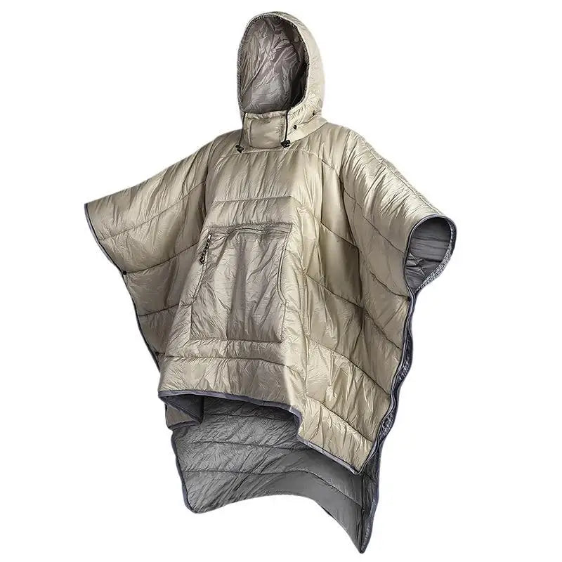 Unisex Wearable Sleeping Bag Poncho – Waterproof Windproof Hooded Camping Blanket for Travel & Outdoor Adventures