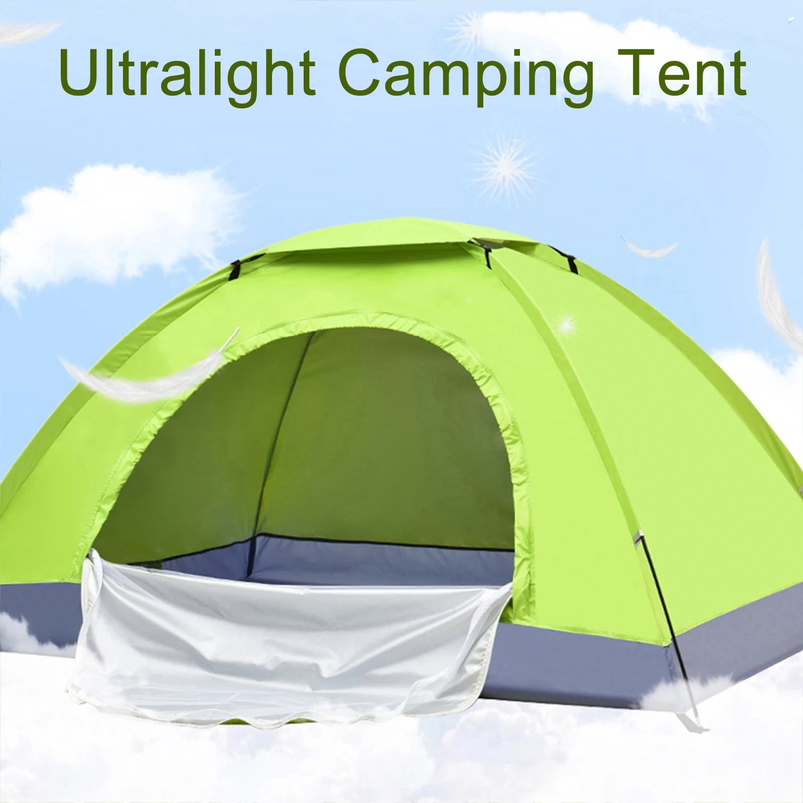 Ultralight 1-2 Person Camping Tent – Single Layer Portable Hiking Tent with Anti-UV Coating for Backpacking