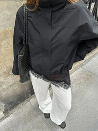 Outdoor Anorak Windbreaker – Water Resistant Hooded Parka with Loose Fit Design