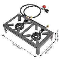 Portable Double Burner Gas Stove – Adjustable Regulator for Camping & BBQ