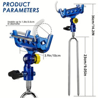 2-Piece Stainless Steel Fishing Rod Holde - 360° Adjustable