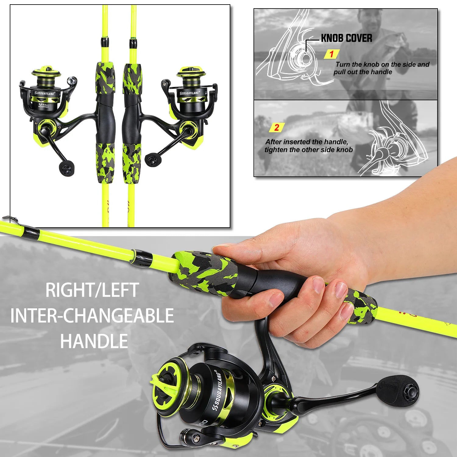 Heavy Duty Carbon Fiber Fishing Rod Combo – Portable Spinning Rod & Reel Set with Accessories