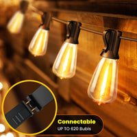 Up To 100FT ST38 LED Outdoor String Lights, Waterproof Shatterproof Connectable US Plug Patio Lamps for Garden, Balcony, Porch