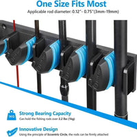Wall Mounted Fishing Rod Holder Rack – Vertical & Horizontal Storage Organizer for Up to 9 Rods