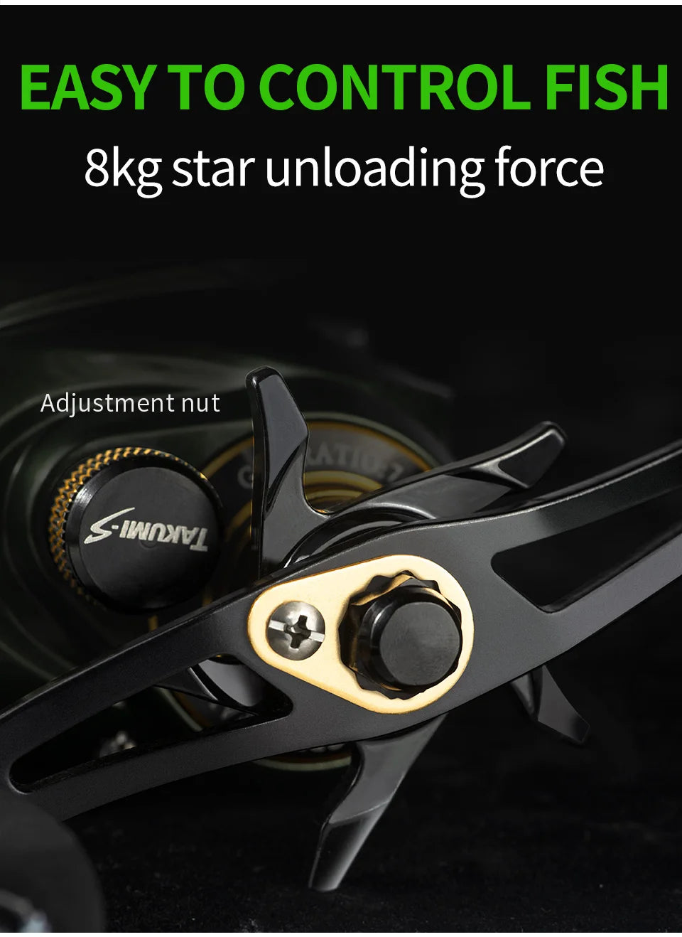 Ultra Smooth Baitcasting Fishing Reel – High Speed 7.2:1 Gear Ratio Reel for Bass Fishing