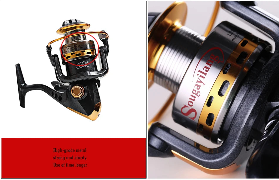 Sougayilang Telescopic Fishing Combo 1.8m 2.1m 2.4m Carbon Fiber Rod and 5.5:1 13+1BB Spinning Fishing Reel Fishing Kit Pesca