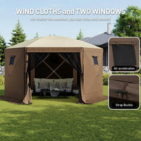 12x12 FT Pop Up Gazebo Screen Tent – 6-Sided Canopy with Carry Bag & Stakes, Outdoor Sun Shelter for Backyard & Camping