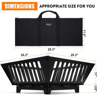 Fire Pit 25 Inch Outdoor Outside Wood Burning Portable Firepit Log Stove Fireplace for BBQ Camping Campfire Bonfire Backyard