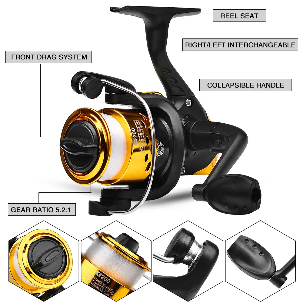 Portable Glass Fiber Telescopic Fishing Rod – Heavy Duty Baitcasting Fishing Pole