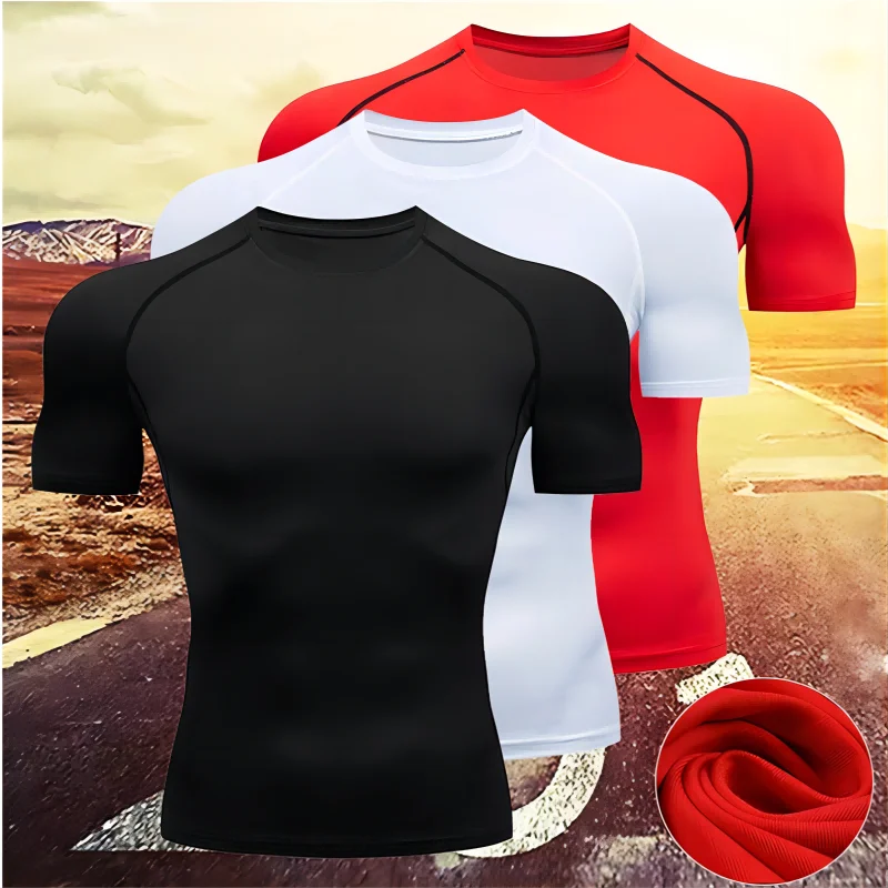 Men’s Compression Running T-Shirt – Quick Dry Short Sleeve Gym & Training Sportswear