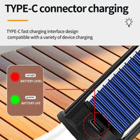 Portable Solar Camping Light with USB-C 3 Modes Waterproof