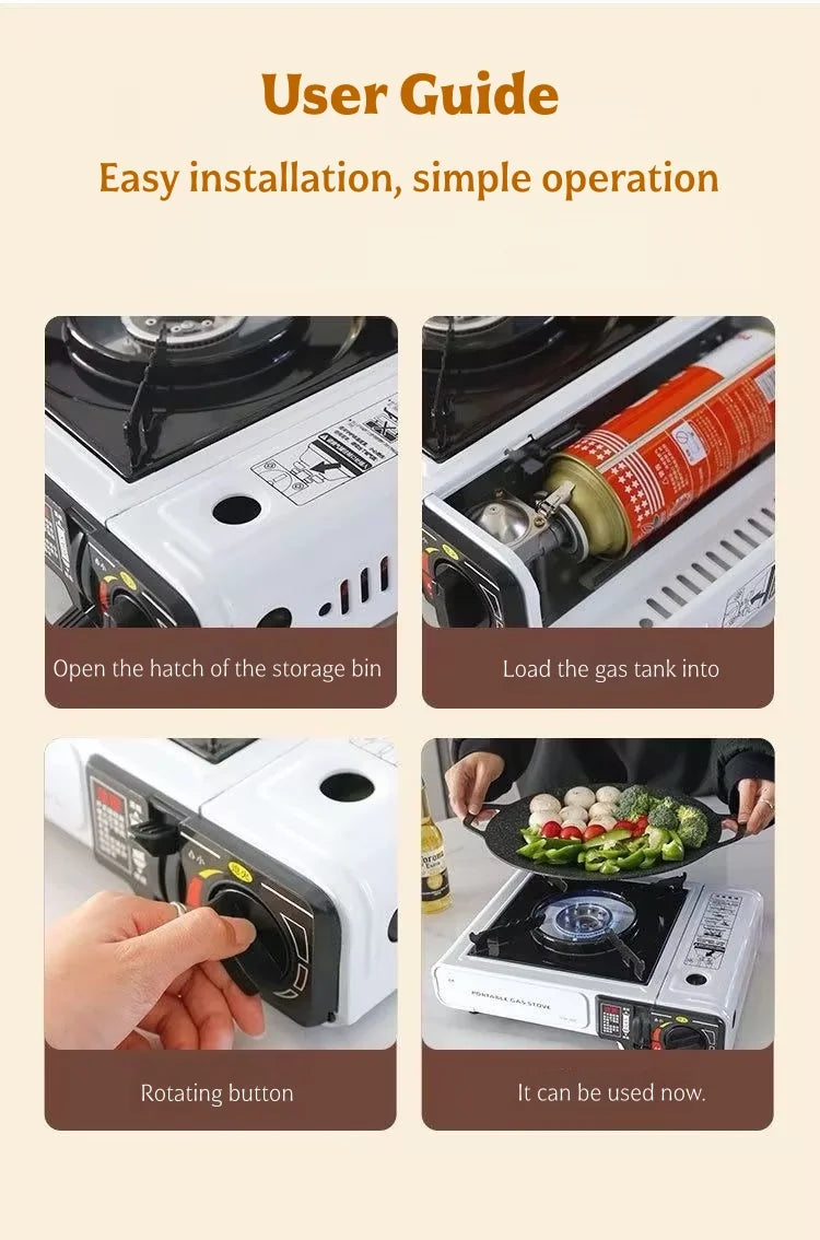 Portable cartridge stove, multi-functional stove,lightweight,suitable for camping,outdoor barbecuing,home cooking and gatherings