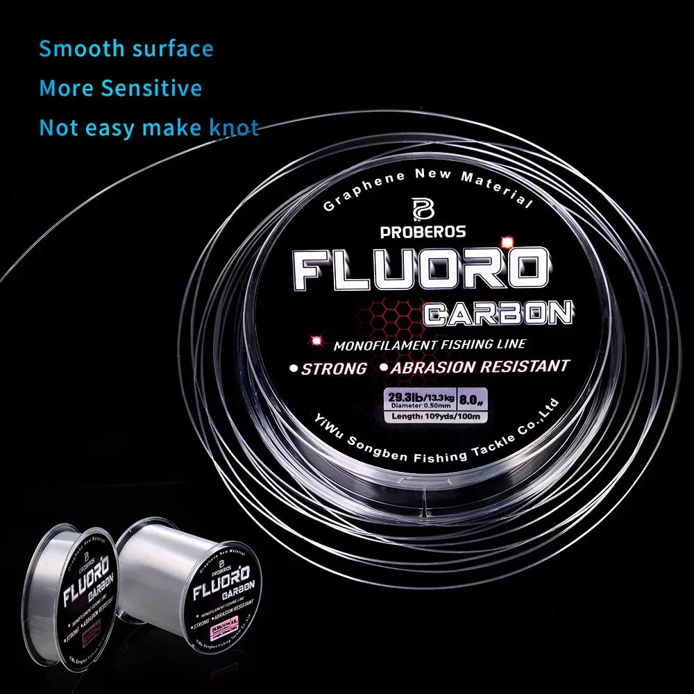 Fluorocarbon Fishing Line – High Abrasion Resistant Monofilament Fishing Wire (100M-500M)