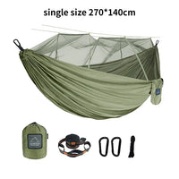 Portable Heavy Duty Nylon Camping Hammock with Mosquito Net – Single/Double Outdoor Travel Hammock