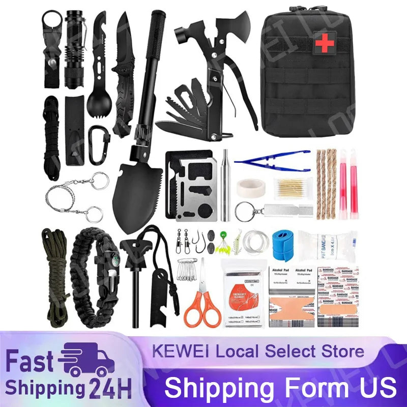 142PCS Camping Emergency Survival Tool Kit with First Aid