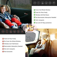 2PCS/4PCS Car Window Sunshade Mosquito Net Set – Breathable UV Protection Screens for Front & Rear Windows