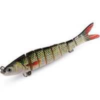 8-Segment Swimbait Fishing Lure – Slow Sinking Jointed Bass & Carp Hard Bait with Treble Hooks