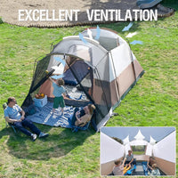 6/8/10 Person Family Camping Tent with Screen Room – Large Waterproof Tunnel Tent with Rainfly for Outdoor Camping