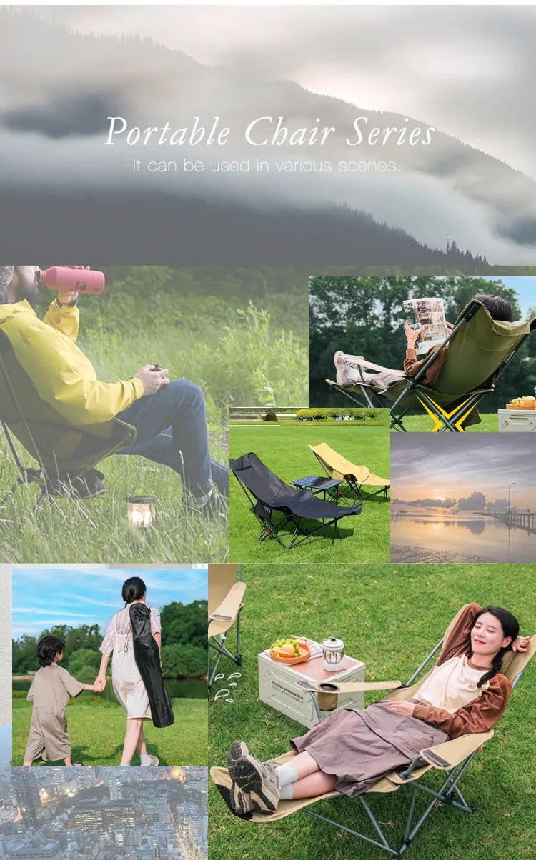 Portable Folding Recliner Beach Chair Leg Rest Lunch Break Folding with Outdoor Lunch Chair Outdoor Camping Chair Fishing Chair
