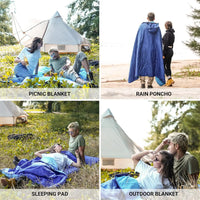 KingCamp Hooded Stadium Blanket - Waterproof & Windproof Fleece Blanket For Sports, Concerts, Park, Travel & Hiking
