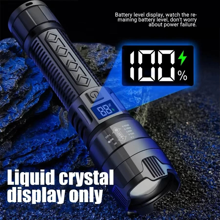 2PCs High Power LED Flashlight USB Rechargeable Tactical Torch