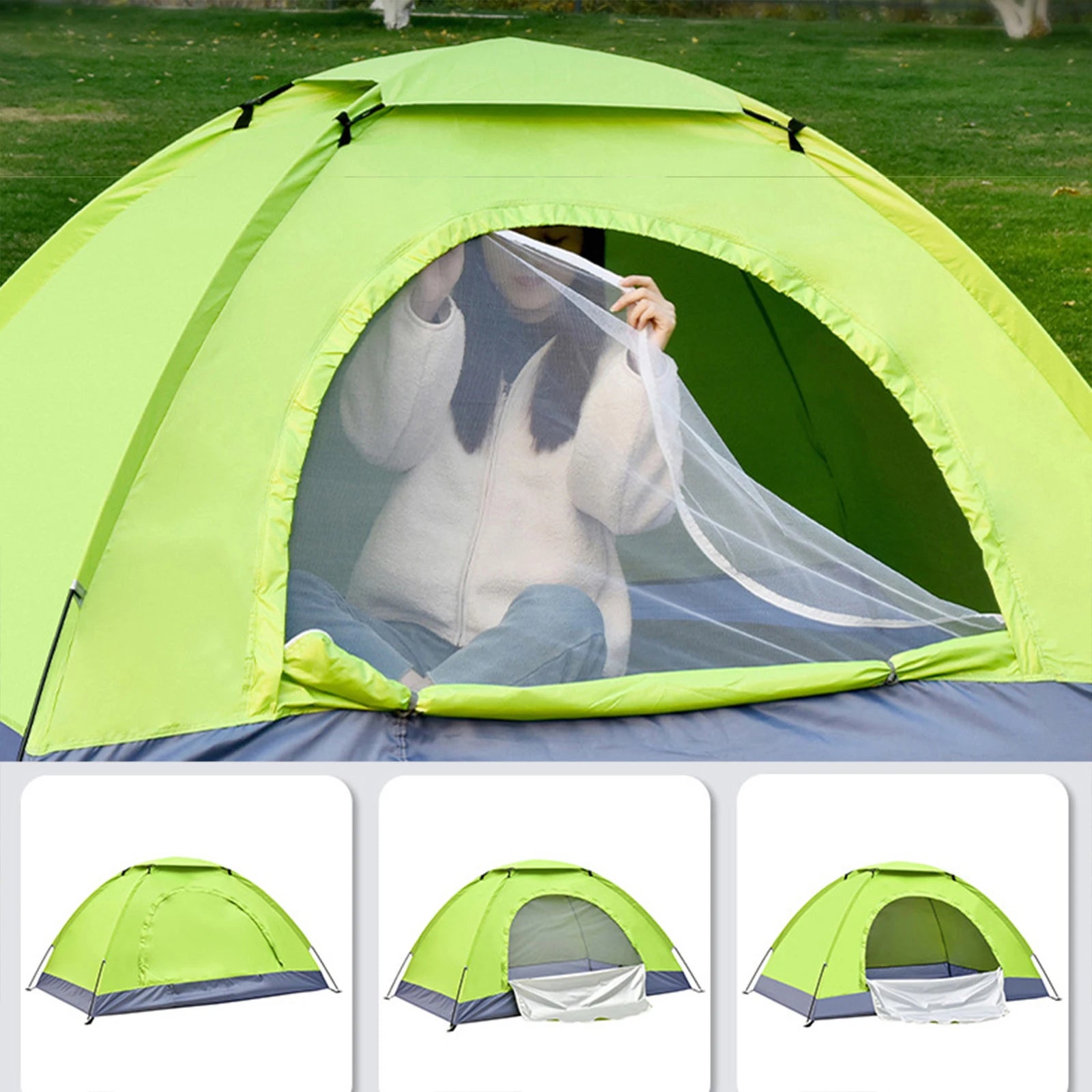 Ultralight 1-2 Person Camping Tent – Single Layer Portable Hiking Tent with Anti-UV Coating for Backpacking