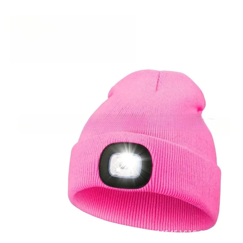 Unisex LED Knitted Beanie Hat | USB Rechargeable Headlamp Winter Warm Hat for Night Activities