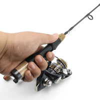 Heavy Duty Winter Ice Fishing Rod & Reel Combo – Carbon Fiber Ice Fishing Pole Set with 2 Tips
