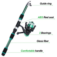 Heavy Duty Telescopic Fishing Rod & Reel Combo – Portable Full Fishing Kit (1.8M)
