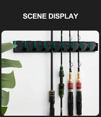 Wall Mounted Fishing Rod Holder Rack – Vertical & Horizontal Storage for Up to 9 Rods