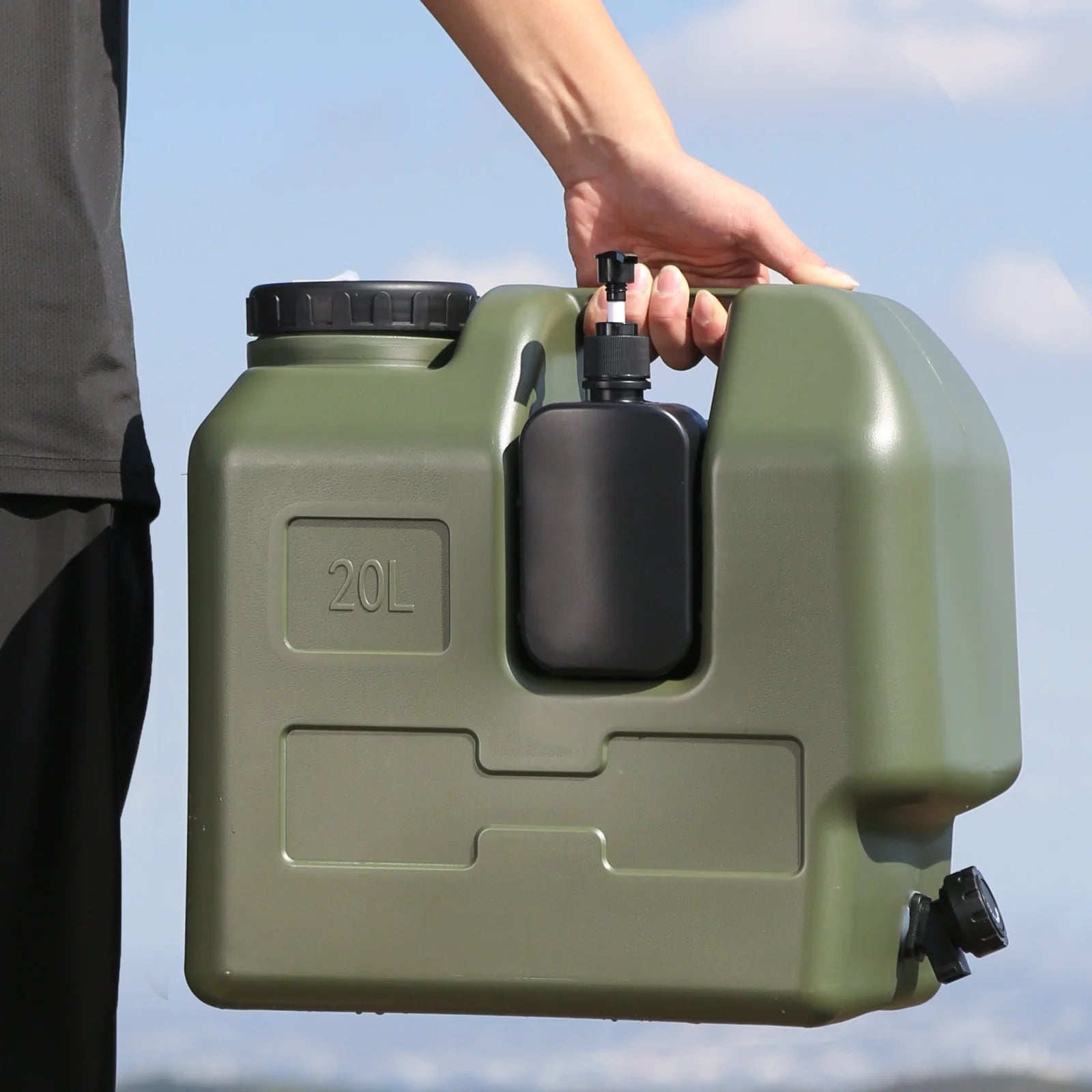 15/20L Water Bucket Large Capacity Portable Camp Water Bag with Detachable Faucet No Leakage for Camping Fishing Picnic Hiking