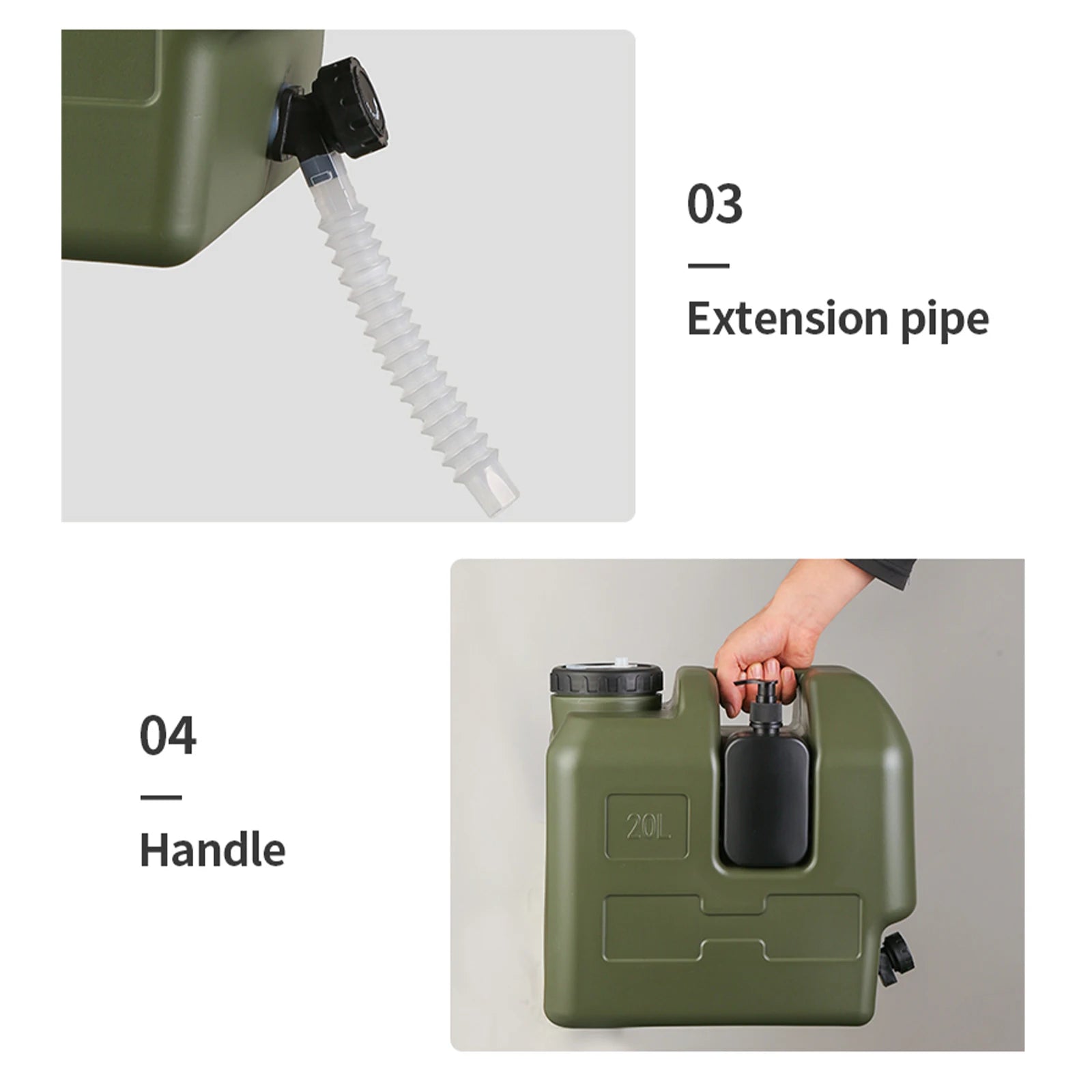 15/20L Water Bucket Large Capacity Portable Camp Water Bag with Detachable Faucet No Leakage for Camping Fishing Picnic Hiking