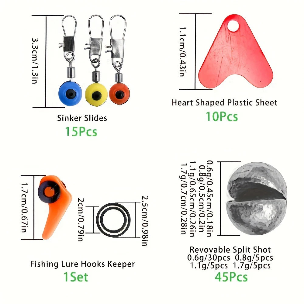 187pcs Fishing Kit – Premium Tackle Box Hooks & More