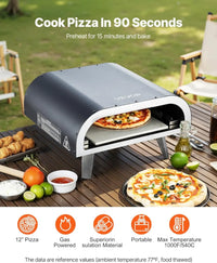 Portable Propane Pizza Oven 12 Inch Outdoor Gas Pizza Oven