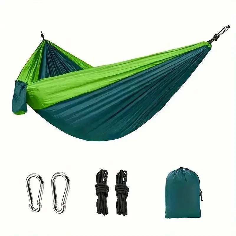 Portable Heavy Duty Double Camping Hammock – Anti-Roll Outdoor Hammock for Hiking, Beach & Backyard Use