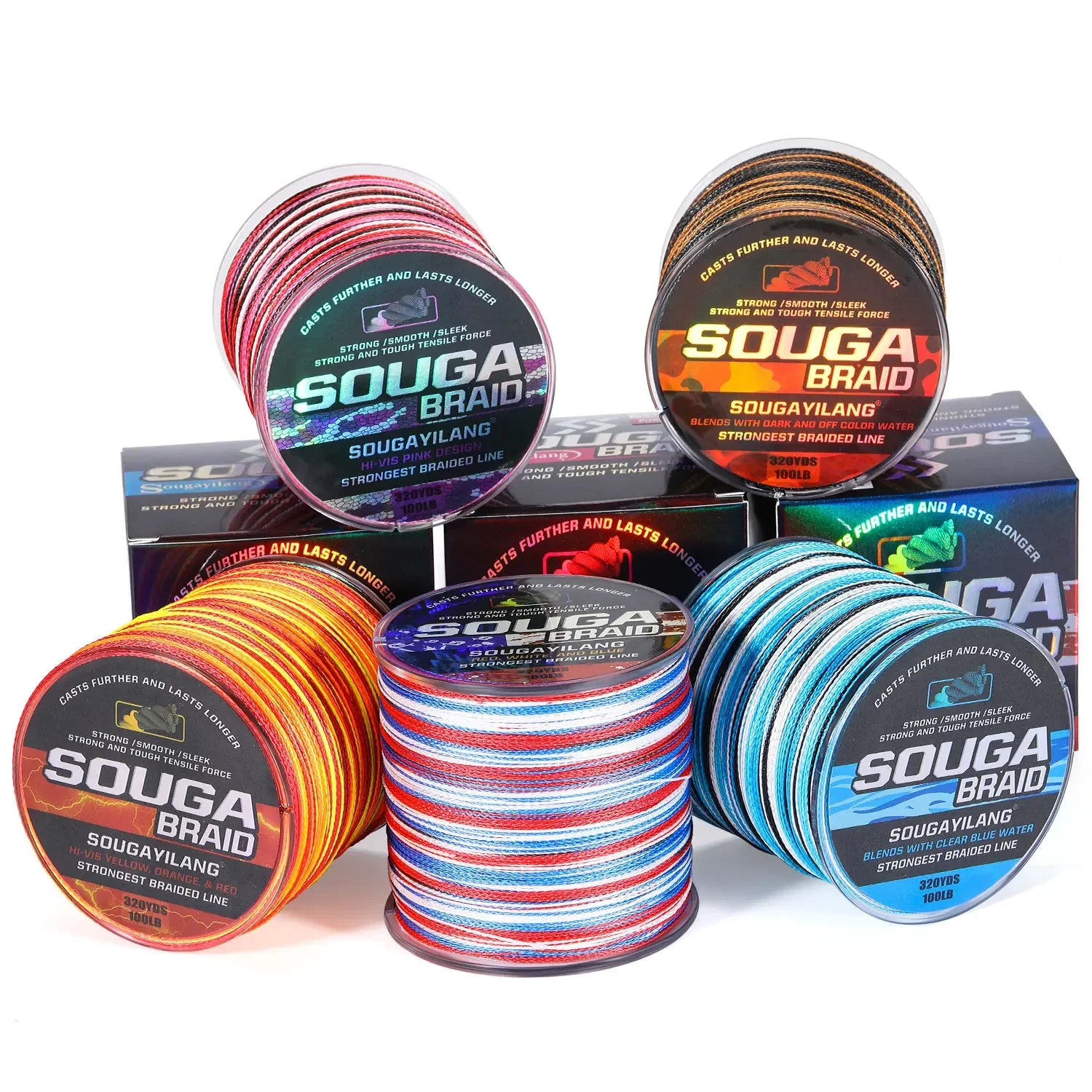 Heavy Duty 4-Strand Braided Fishing Line – PE Multifilament Fishing Wire for Saltwater & Freshwater Fishing