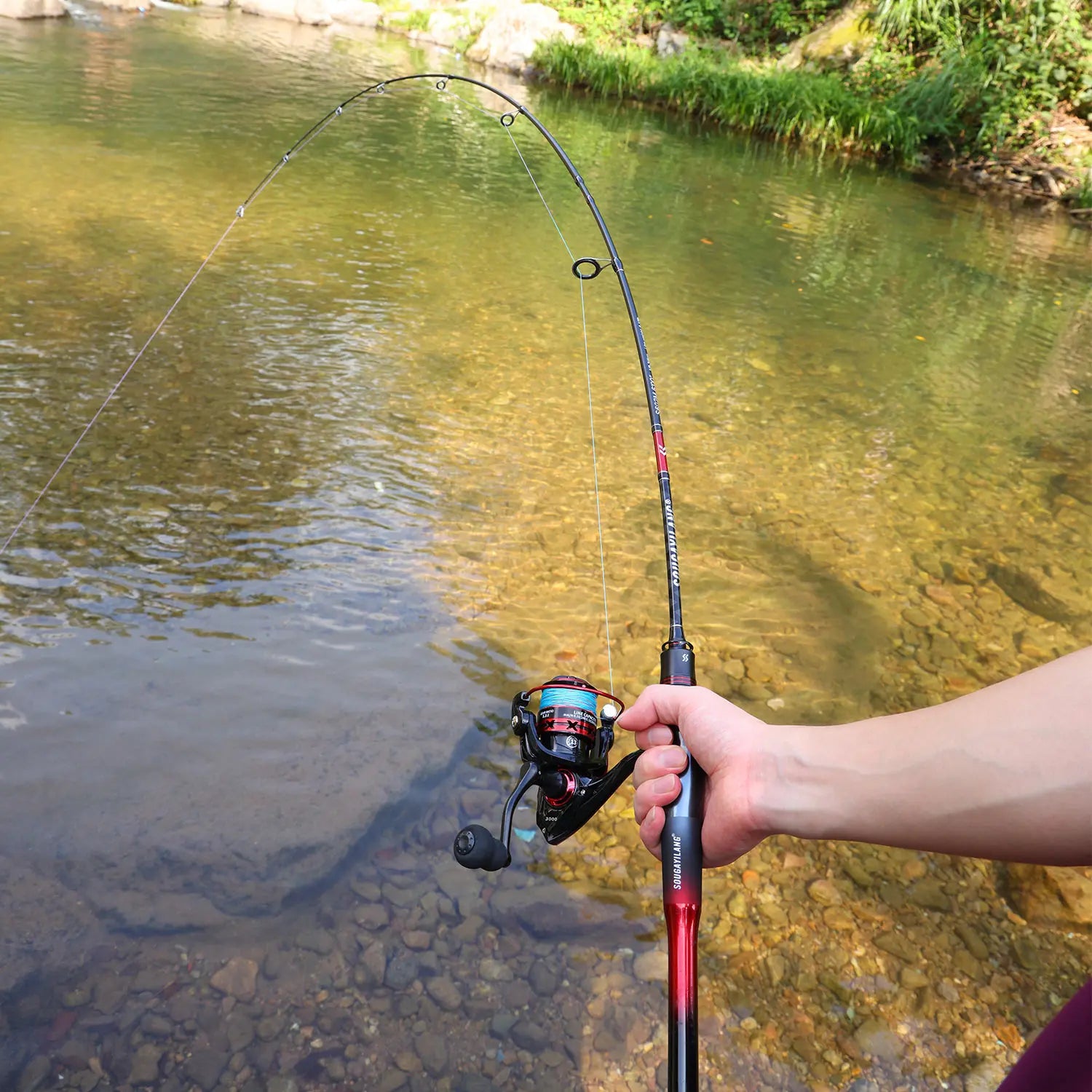 Heavy Duty 2-Piece Carbon Fiber Fishing Rod & Reel Combo – CNC Aluminum Spinning Reel Set