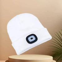 Unisex LED Knitted Beanie Hat | USB Rechargeable Headlamp Winter Warm Hat for Night Activities