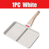 2-Section Versatile Breakfast Omelette Frying Pan Nonstick Divided Egg Pan Square Grill Skillet Steak Griddle Pan for Stove Tops