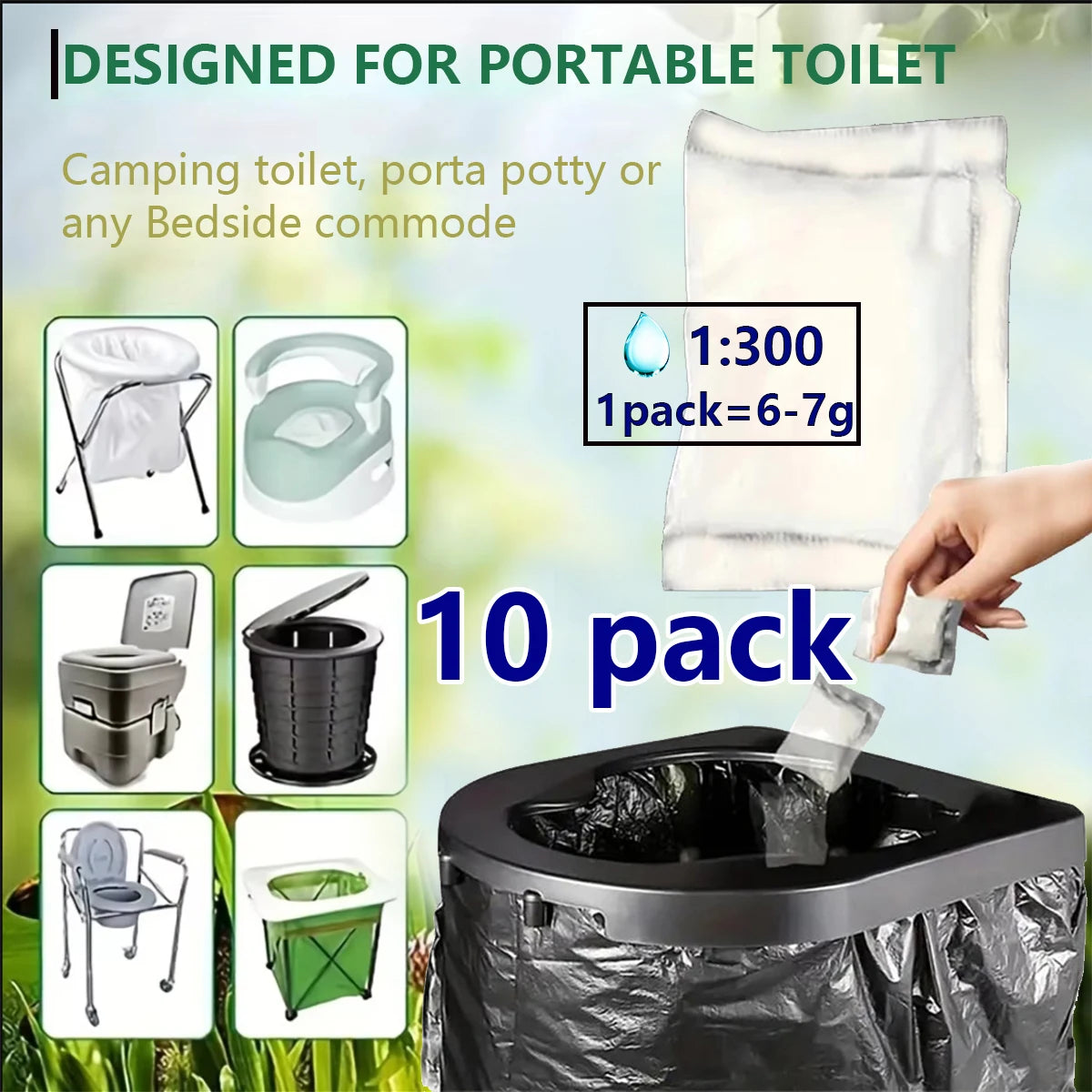Eco-Friendly Poo Powder Gel for Camping Toilet Waste Disposal