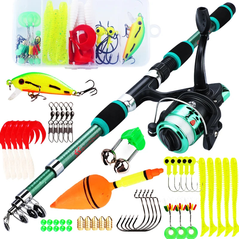 Heavy Duty Telescopic Fishing Rod & Reel Combo – Portable Full Fishing Kit (1.8M)